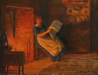 Enoch Wood Perry Jr - Reading by the Fire.webp