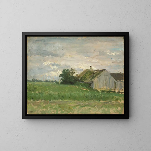 Studie van landschap - Erik Werenskiold — ingelijst kunstwerk aan de muur