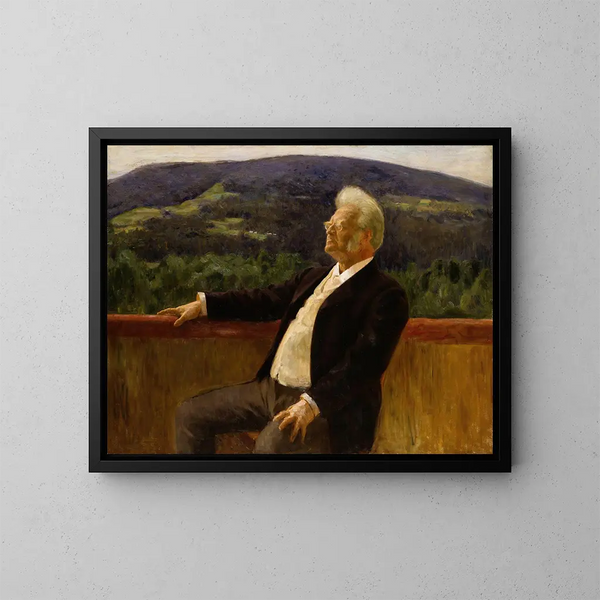 Portret van de dichter Bjørnstjerne Bjørnson - Erik Werenskiold — ingelijst kunstwerk aan de muur