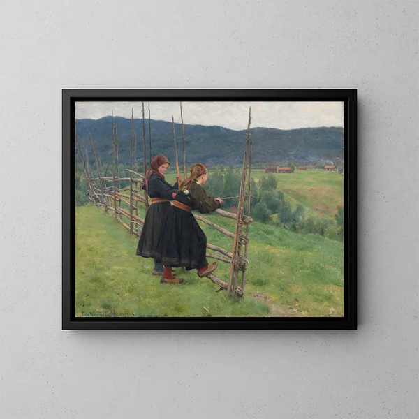 September - Erik Werenskiold — ingelijst kunstwerk aan de muur