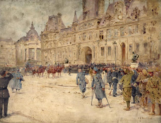 Ernest Jean delahaye - Les mutils assistent aux obsques du gnral Gallini sur la place de lHteldeVille 1er juin 1916.webp