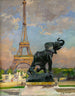 L'Éléphant pris au piège de Frémiet et la Tour Eiffel - Ernest Jules Renoux — artwork view