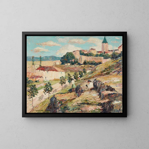 Een zonnige dag in Sevilla - Ernest Lawson — ingelijst kunstwerk aan de muur