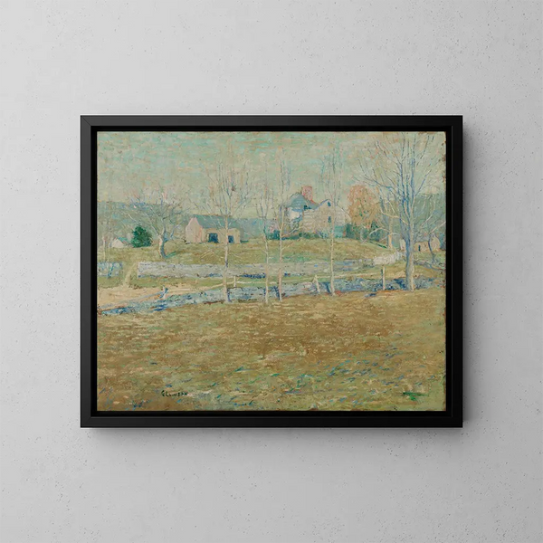 Een verlaten boerderij - Ernest Lawson — ingelijst kunstwerk aan de muur
