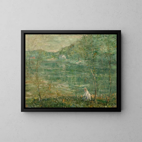 Aan de oever van de rivier - Ernest Lawson — ingelijst kunstwerk aan de muur