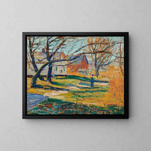 Landelijk huisje - Ernest Lawson — ingelijst kunstwerk aan de muur