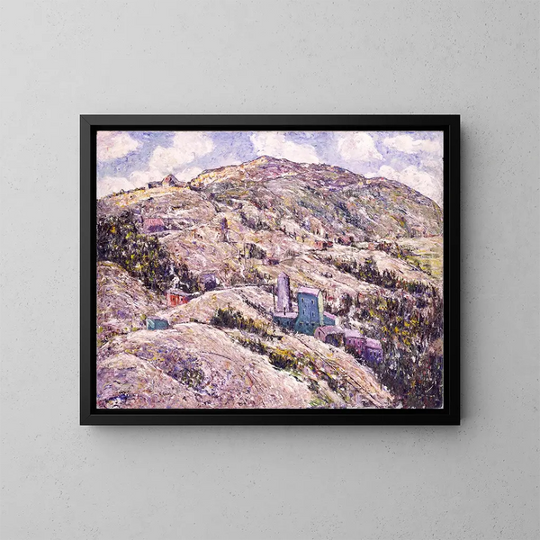 L'exploitation de l'or à Cripple Creek - Ernest Lawson — ingelijst kunstwerk aan de muur