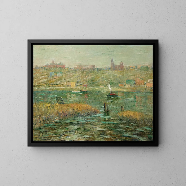 Rivière Harlem - Ernest Lawson — ingelijst kunstwerk aan de muur