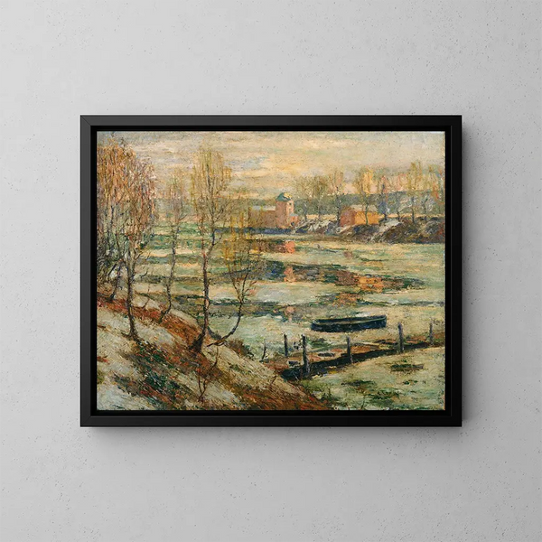 IJs in de rivier - Ernest Lawson — ingelijst kunstwerk aan de muur