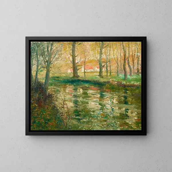 Rode daken - Ernest Lawson — ingelijst kunstwerk aan de muur