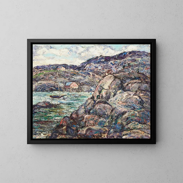 Kust rotsachtig van Nova Scotia - Ernest Lawson — ingelijst kunstwerk aan de muur