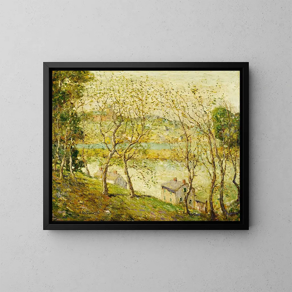 Lente op de Harlem-rivier - Ernest Lawson — ingelijst kunstwerk aan de muur