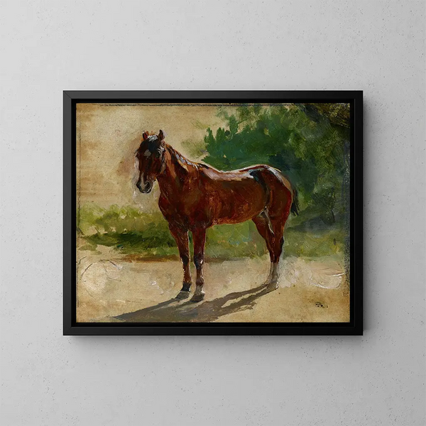 Studie van een bruin paard - Ernest Meissonier — ingelijst kunstwerk aan de muur