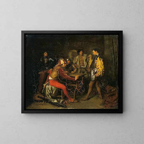 De wachtruimte - Ernest Meissonier — ingelijst kunstwerk aan de muur