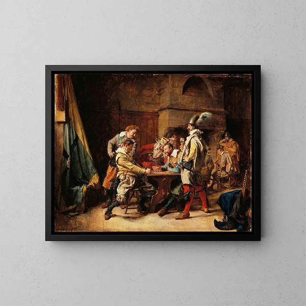 Het verloren spel - Ernest Meissonier — ingelijst kunstwerk aan de muur