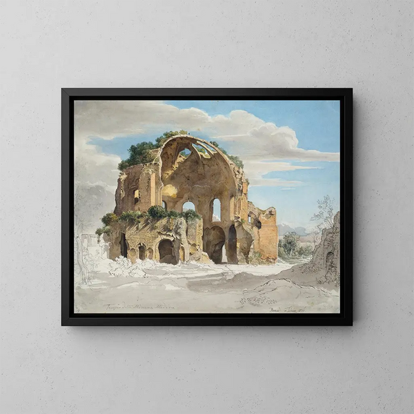 Tempel van Minerva Medica in Rome - Ernst Fries — ingelijst kunstwerk aan de muur