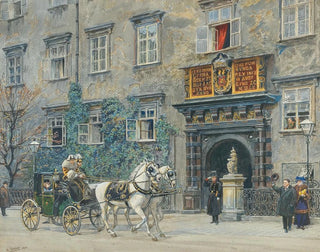 Ernst Graner - The Departure of Emperor Francis Joseph near the Schweizertor in Hofburg residence.webp