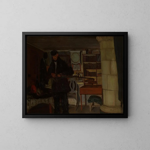 De oude jager - Ernst Josephson — ingelijst kunstwerk aan de muur