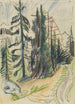 den bergden en pad - Ernst Ludwig Kirchner — ingelijst kunstwerk aan de muur