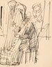 Harpiste - Ernst Ludwig Kirchner — weergave van het kunstwerk
