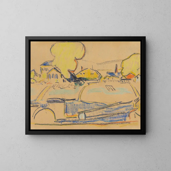 Landschap bij Dresden - Ernst Ludwig Kirchner — ingelijst kunstwerk aan de muur