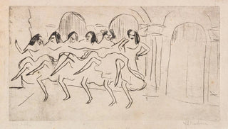 Ernst Ludwig Kirchner - Sechs Tnzerinnen vor Bogendekoration Englisches Ensemble.webp