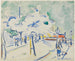 Rivage met bloemen in Dresden - Ernst Ludwig Kirchner — weergave van het kunstwerk