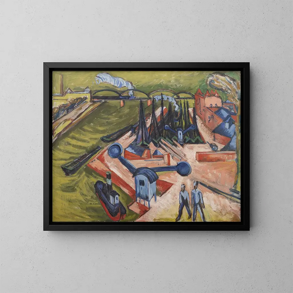 van het westelijke portret in Frankfurt am Main - Ernst Ludwig Kirchner — ingelijst kunstwerk aan de muur