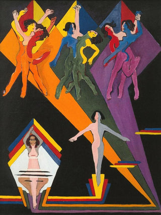 Ernst Ludwig Kirchner - dancing girls in colourful rays.webp