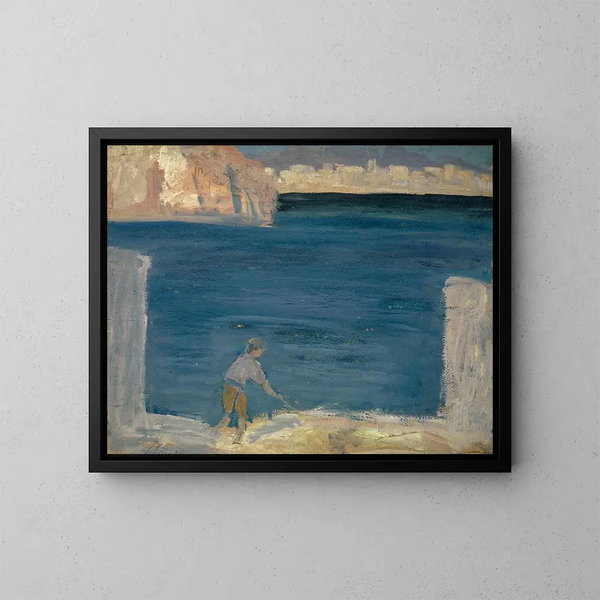 Aan de haven van Palma de Mallorca - Ernst Schiess — ingelijst kunstwerk aan de muur