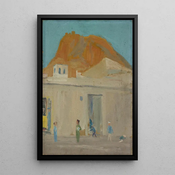 Ernst Schiess - Mountain with a Castle over a Spanish City.webp