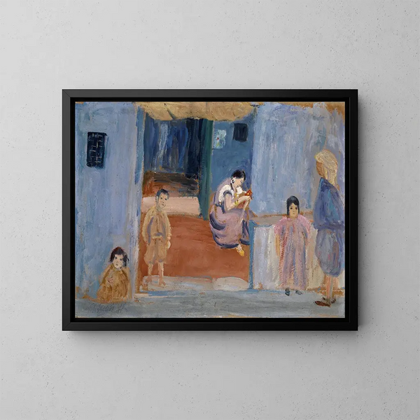 Natifs devant leur habitation - Ernst Schiess — ingelijst kunstwerk aan de muur