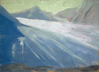 Uitzicht op de Aletschgletsjer II - Ernst Schiess — weergave van het kunstwerk