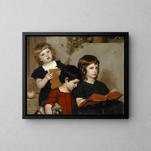 Kinderkerkservies - Ernst Stückelberg — ingelijst kunstwerk aan de muur