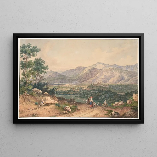 Ernst Welker - View of Lebanon after an English Engraving and an Italianate motif of the Sabiner Mountains.webp