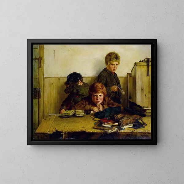 binnen gehouden - Erskine Nicol — ingelijst kunstwerk aan de muur
