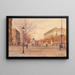 Burgring in Vienna, trams, horse-drawn carriages, and characters - Erwin Pendl — framed artwork on a wall