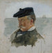 Schets van een portret van Adolf von Becker de schilder - Albert Edelfelt — weergave van het kunstwerk