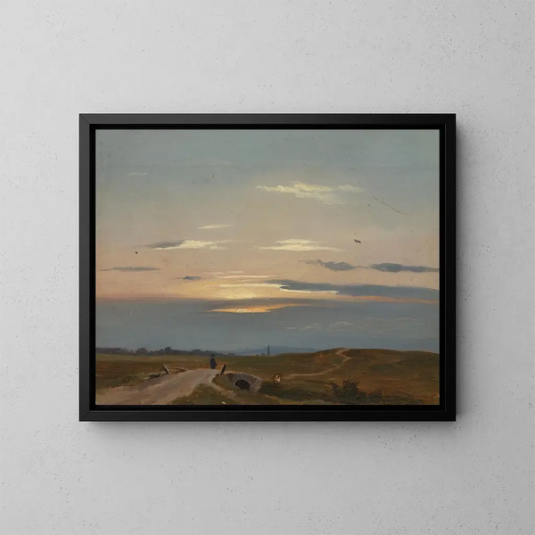 Landschap van de avond - Eugen Bracht — ingelijst kunstwerk aan de muur