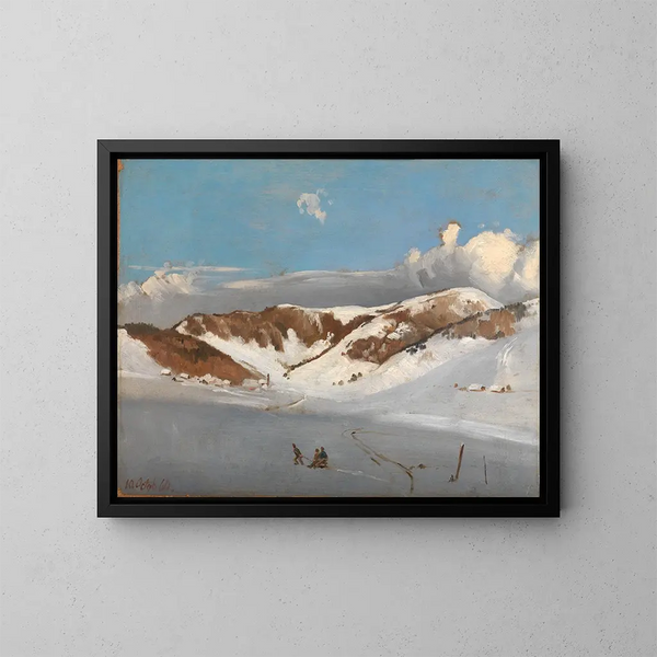 Le Herzogenhorn in de verse sneeuw - Eugen Bracht — ingelijst kunstwerk aan de muur