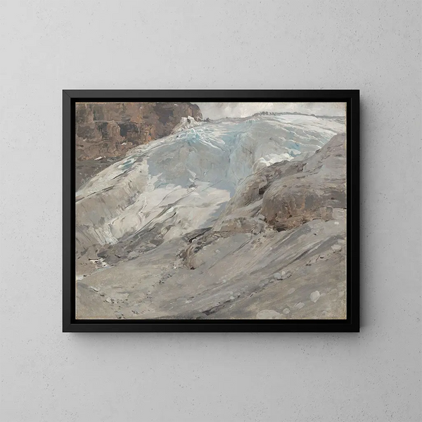 De gletsjer van Madatschferner bij Ortler - Eugen Bracht — ingelijst kunstwerk aan de muur