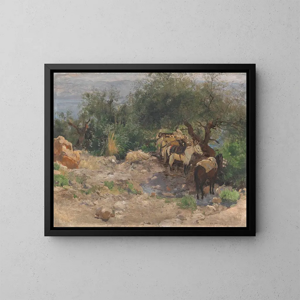 La source Ain Djiddy aan de rand van de Dode Zee - Eugen Bracht — ingelijst kunstwerk aan de muur