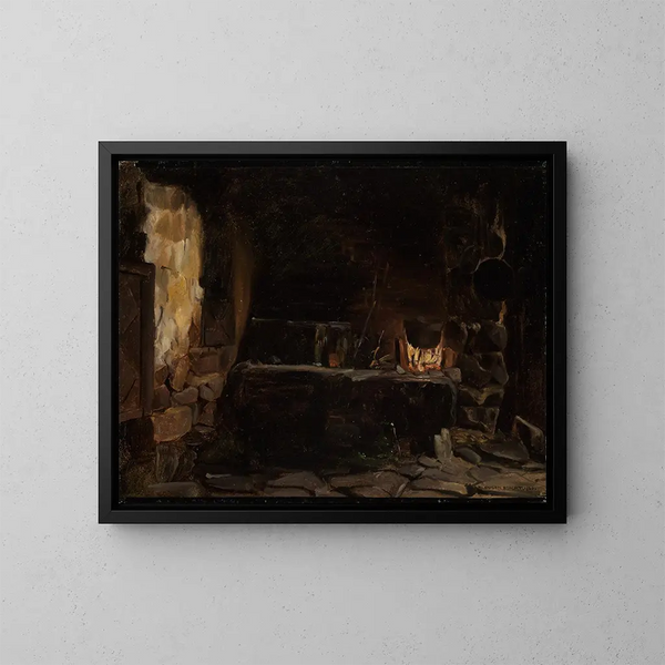 kudde in het huis van Thomahaus in Bernau - Eugen Bracht — ingelijst kunstwerk aan de muur