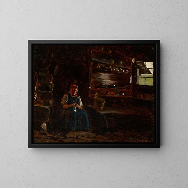 Keuken in het huis Thomahaus in Bernau - Eugen Bracht — ingelijst kunstwerk aan de muur