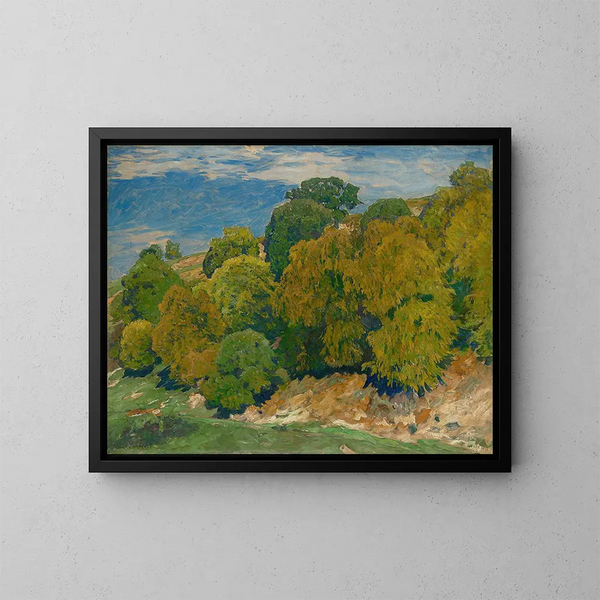Pente met beukenbomen - Eugen Bracht — ingelijst kunstwerk aan de muur