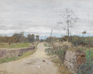 Op de landweg - Eugen Jettel — weergave van het kunstwerk