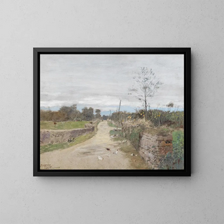 Op de landweg - Eugen Jettel — ingelijst kunstwerk aan de muur