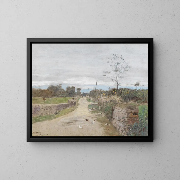 Op de landweg - Eugen Jettel — ingelijst kunstwerk aan de muur