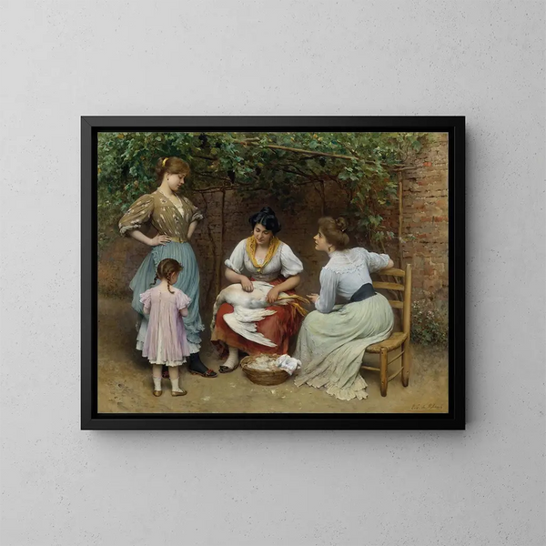 Plumer l'oie - Eugen von Blaas — ingelijst kunstwerk aan de muur