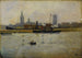 Boten in de haven - Eugène Chigot — weergave van het kunstwerk